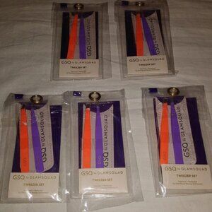 5 packs slant and point tip tweezer sets GSQ by Glamsquad